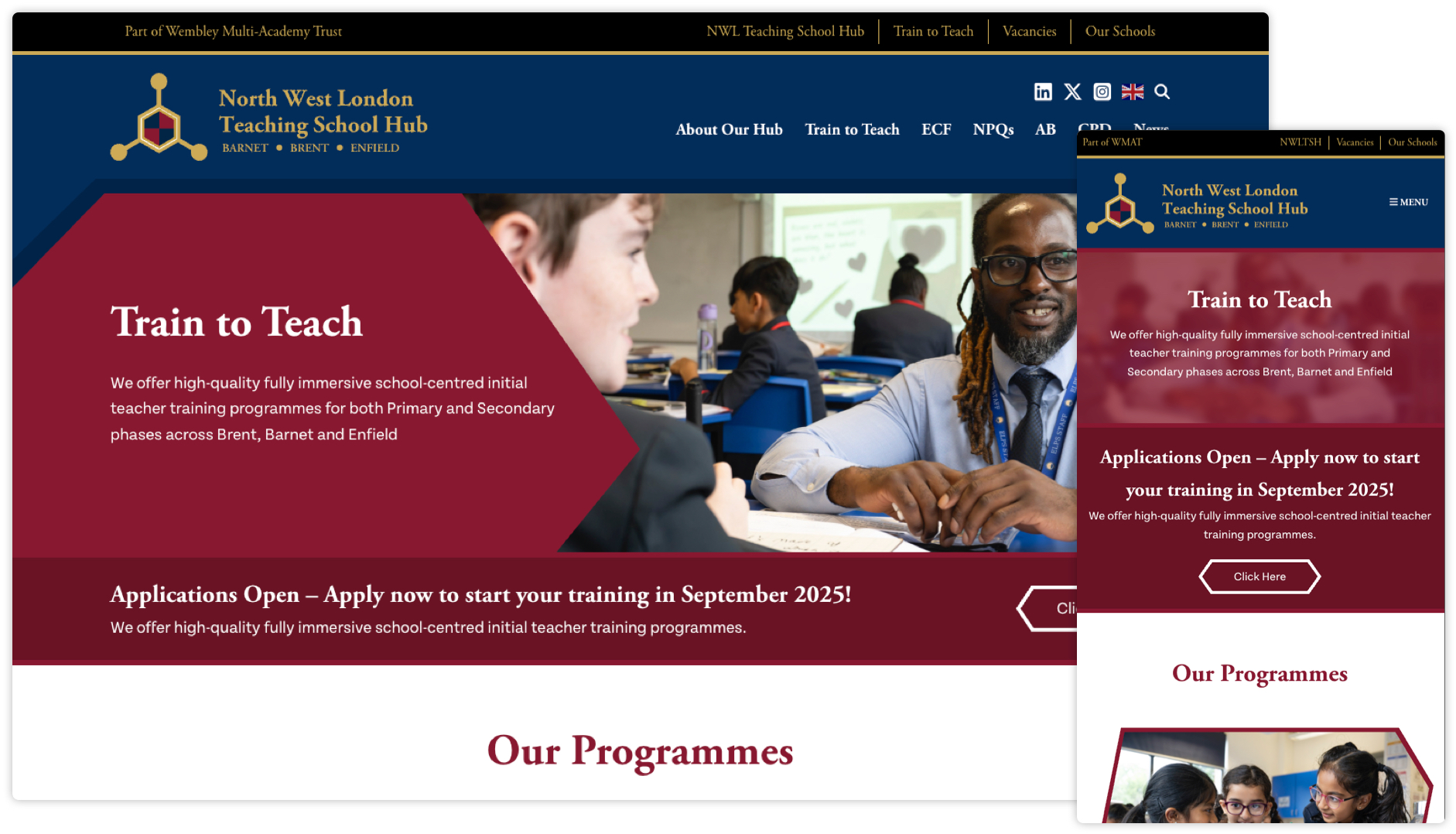 Train to Teach Homepage