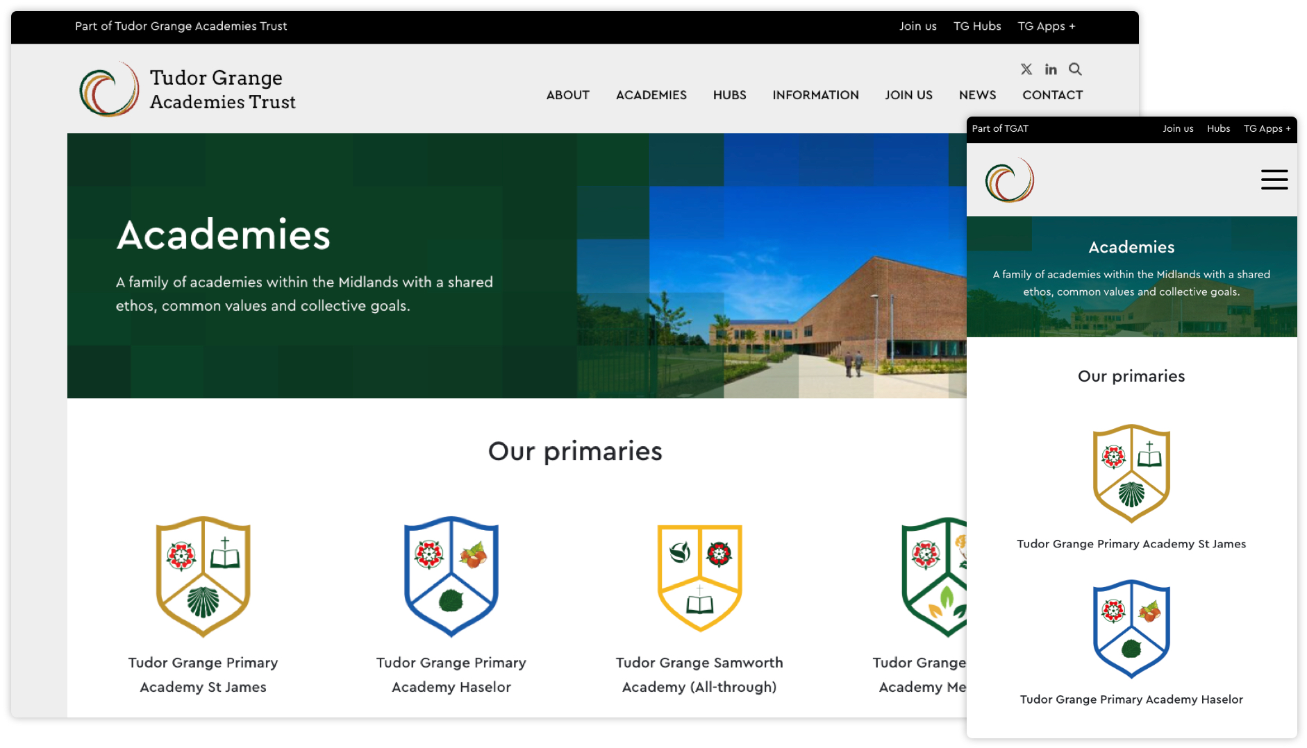 Academies page
